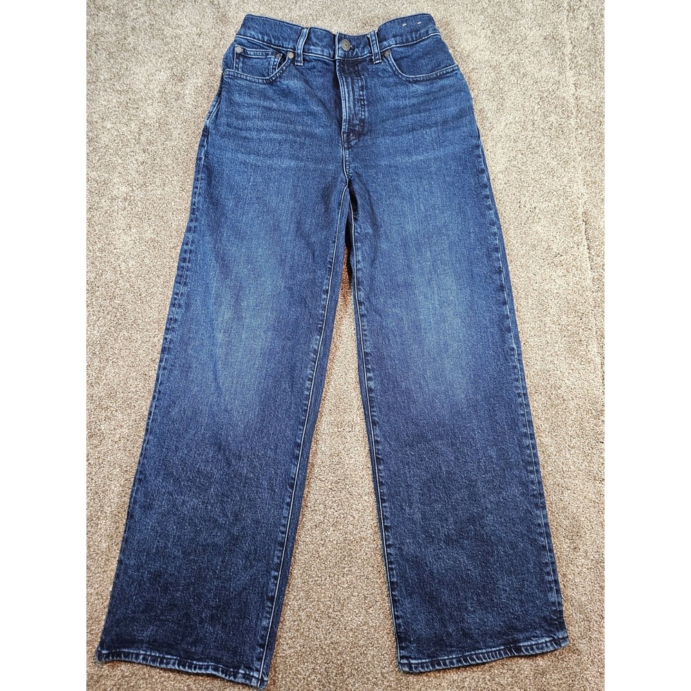 Madewell The Perfect Vintage Wide-Leg Jean High Rise Blue Denim Size 28
